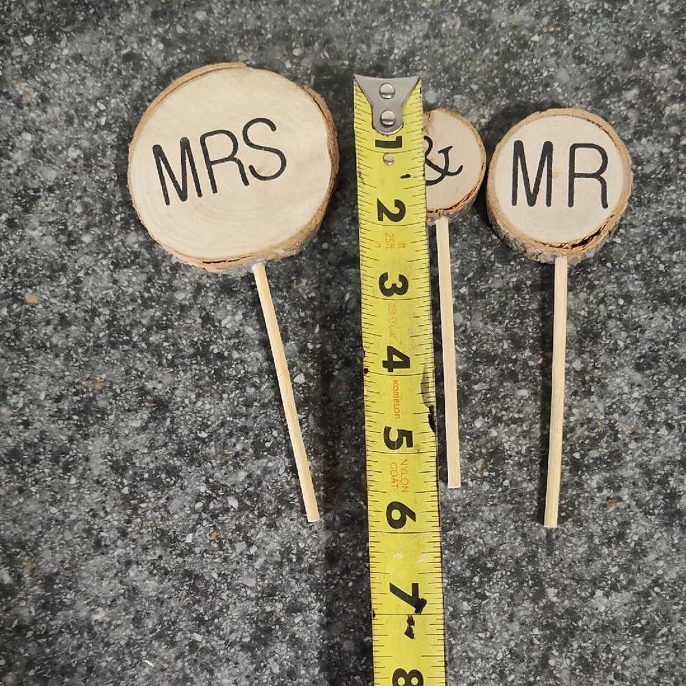 Charming Rustic Cake Toppers - MRS & MR